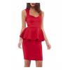 Tight Lotus Leaf Edges V-Neck Long Sexy Splice Dress
