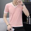 V-Neck Slim Short Sleeve Summer Korean Style T-Shirt For Men